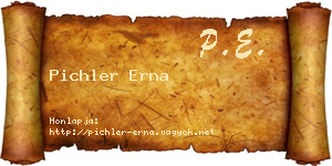 Pichler Erna névjegykártya